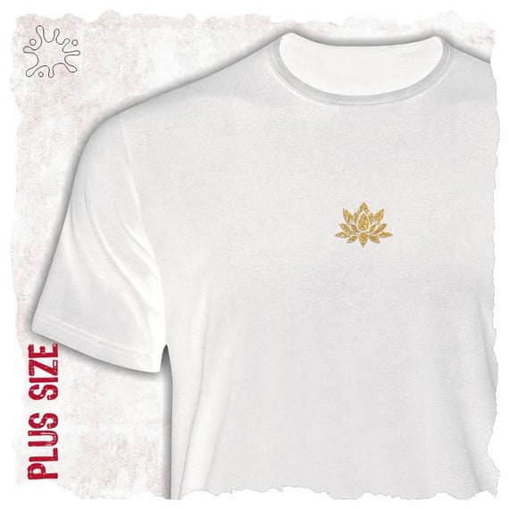 Camiseta Plus Flor de Lótus dourada