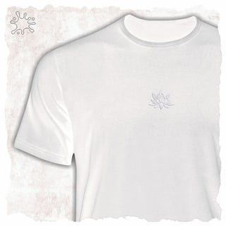 Nome do produtoCamiseta Flor de Lótus branca (efeito brilho)