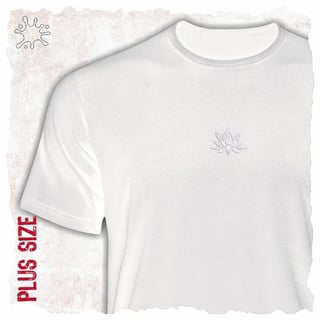 Nome do produtoCamiseta Plus Flor de Lótus branca (efeito brilho)