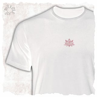 Nome do produtoCamiseta Flor de Lótus Rosa (efeito brilho)