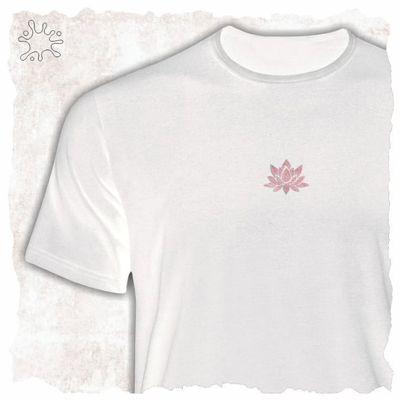 Camiseta Flor de Lótus Rosa (efeito brilho)