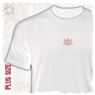 Camiseta Plus Flor de Lótus Rosa (efeito brilho)