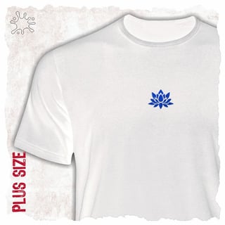 Camiseta Plus Flor de Lótus Azul (efeito brilho)