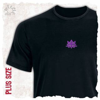 Nome do produtoCamiseta Plus Flor de Lótus Roxa (efeito brilho)