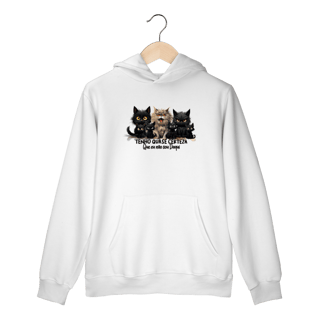 Nome do produtoMoletom Canguru Gato Preto - Tenho quase certeza