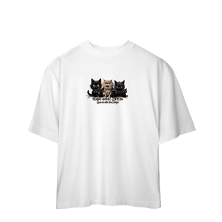 Nome do produtoCamiseta Oversized Gato Preto - Tenho quase certeza
