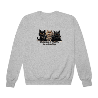 Nome do produtoMoletom Fechado Gato Preto - Tenho quase certeza