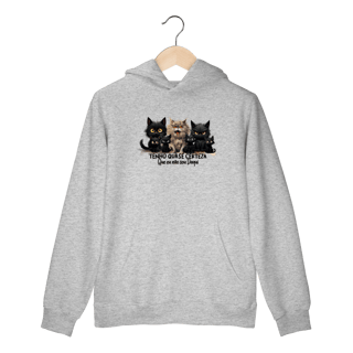 Nome do produtoMoletom Canguru Gato Preto - Tenho quase certeza