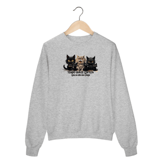 Nome do produtoMoletom Fechado Gato Preto - Tenho quase certeza