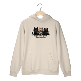 Nome do produtoMoletom Canguru Gato Preto - Tenho quase certeza