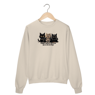 Nome do produtoMoletom Fechado Gato Preto - Tenho quase certeza