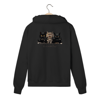 Nome do produtoMoletom Zíper Gato Preto - Tenho quase certeza