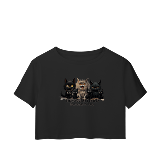 Nome do produtoCamiseta Cropped Gato Preto - Tenho quase certeza