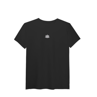 Nome do produtoCamiseta Pima (alg. Peruano) Flor de Lótus branca (efeito brilho)