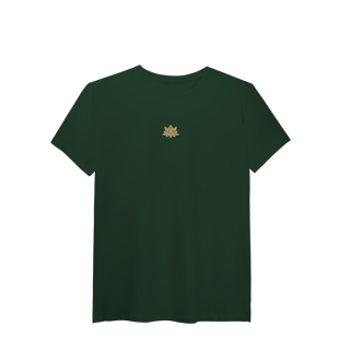 Nome do produtoCamiseta Pima (alg. Peruano) Flor de Lótus dourada (efeito brilho)