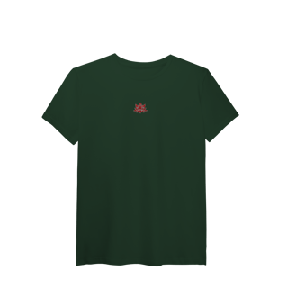 Nome do produtoCamiseta Pima (alg. peruano) Flor de Lótus Vermelha (efeito brilho)
