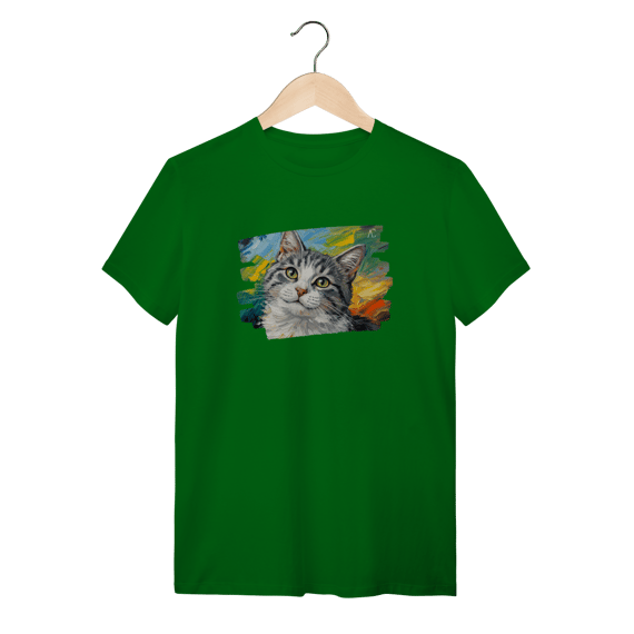 Camiseta Gatinho Aquarela