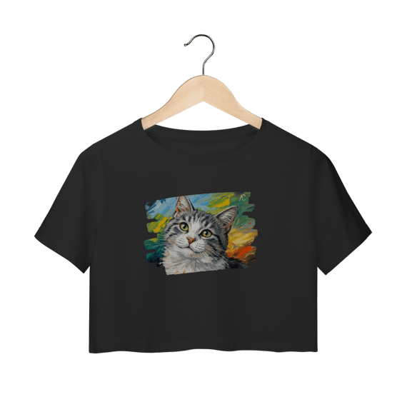 Cropped Gatinho Aquarela