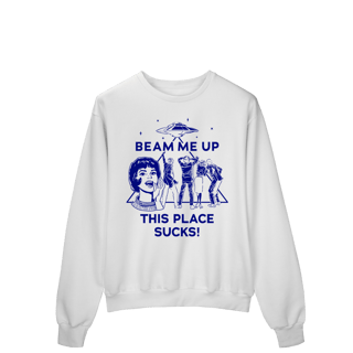 Nome do produto Moletom da Robin - Beam me up this place Sucks