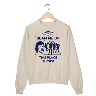 Nome do produto Beam me up this place sucks! - Moletom da Robin - Stranger Things