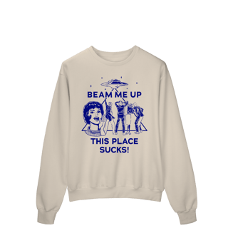 Nome do produto Moletom da Robin - Beam me up this place Sucks