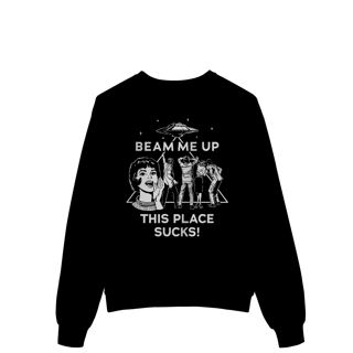 Nome do produto Moletom da Robin - Beam me up this place Sucks