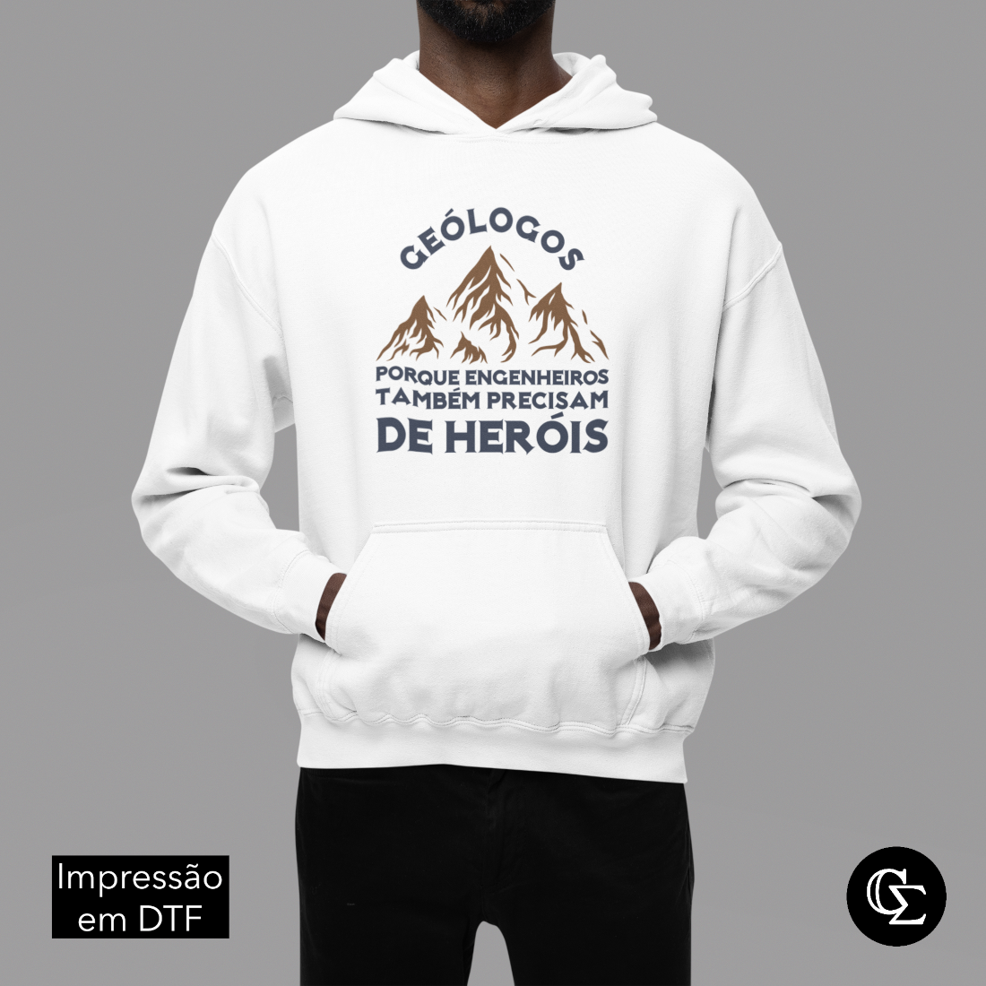 Nome do produto: GEÓLOGOS - PORQUE ENGENHEIROS PRECISAM DE HERÓIS [MOLETOM CANGURU FRENTE]