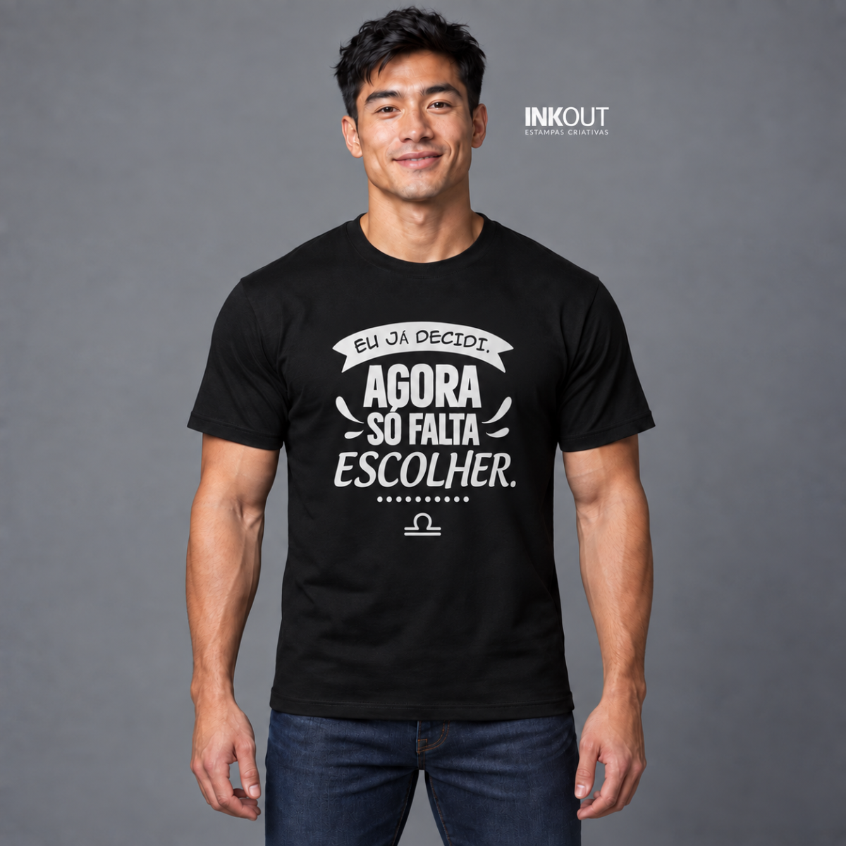 Camiseta Libra — Já Decidi, Só Falta Escolher | InkOut