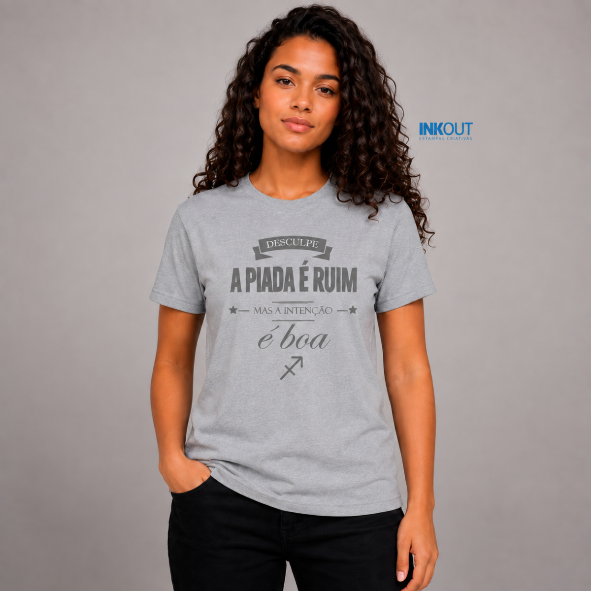 Camiseta Sagitário — A Piada É Ruim, a Intenção É Boa | InkOut