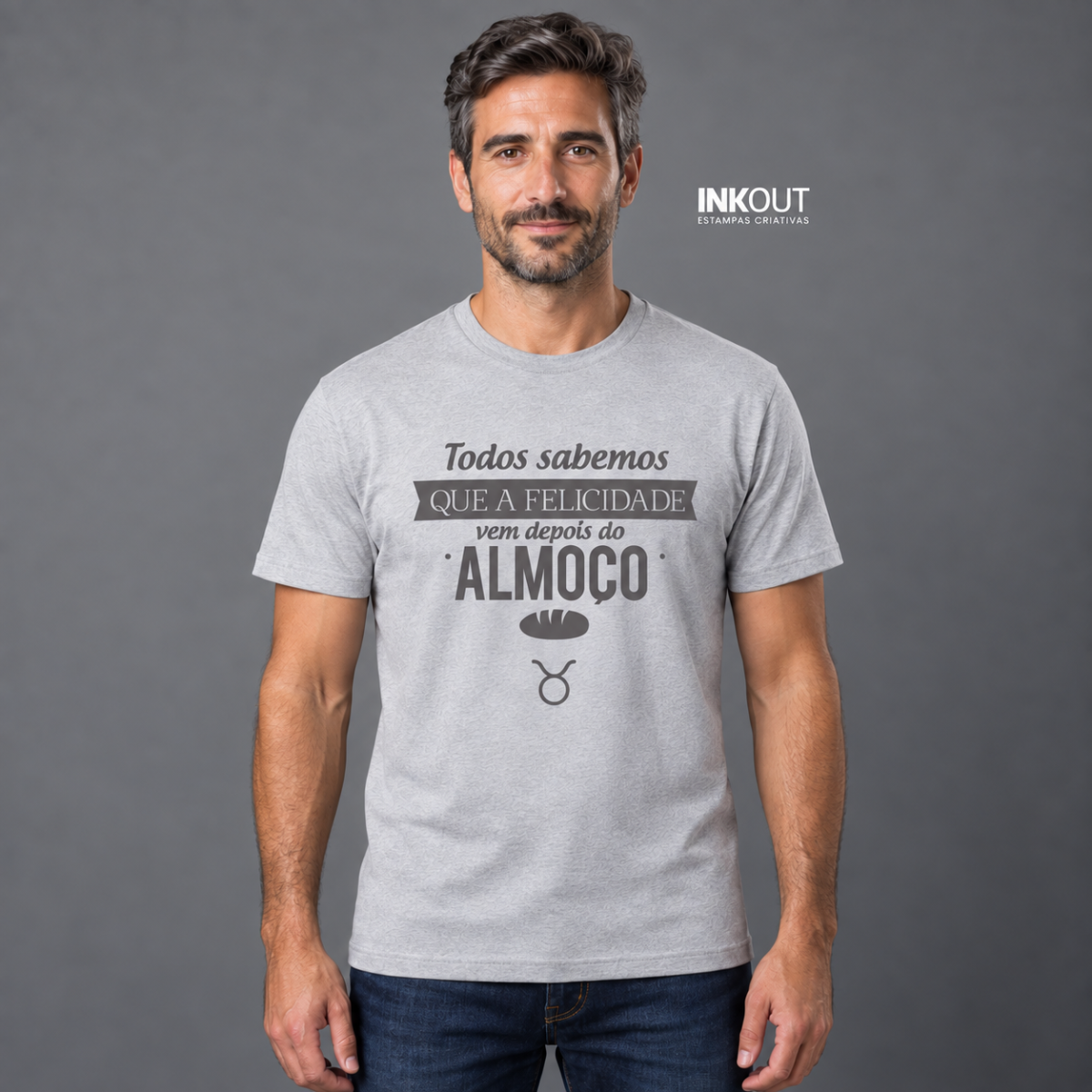 Camiseta Touro — A Felicidade Vem Depois do Almoço | InkOut