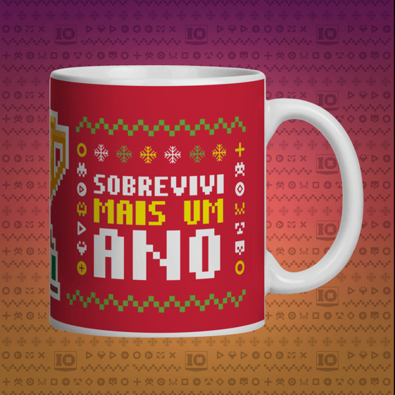 Caneca Sobrevivi Mais Um Ano - Vermelho