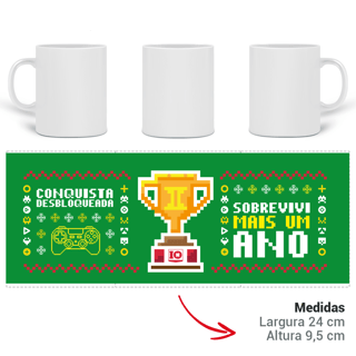 Nome do produto Caneca Sobrevivi Mais Um Ano - Verde