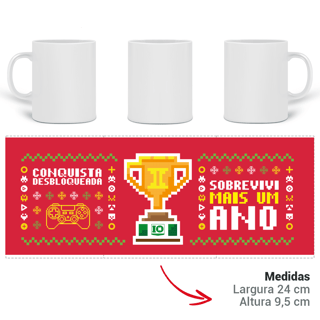 Nome do produto Caneca Sobrevivi Mais Um Ano - Vermelho