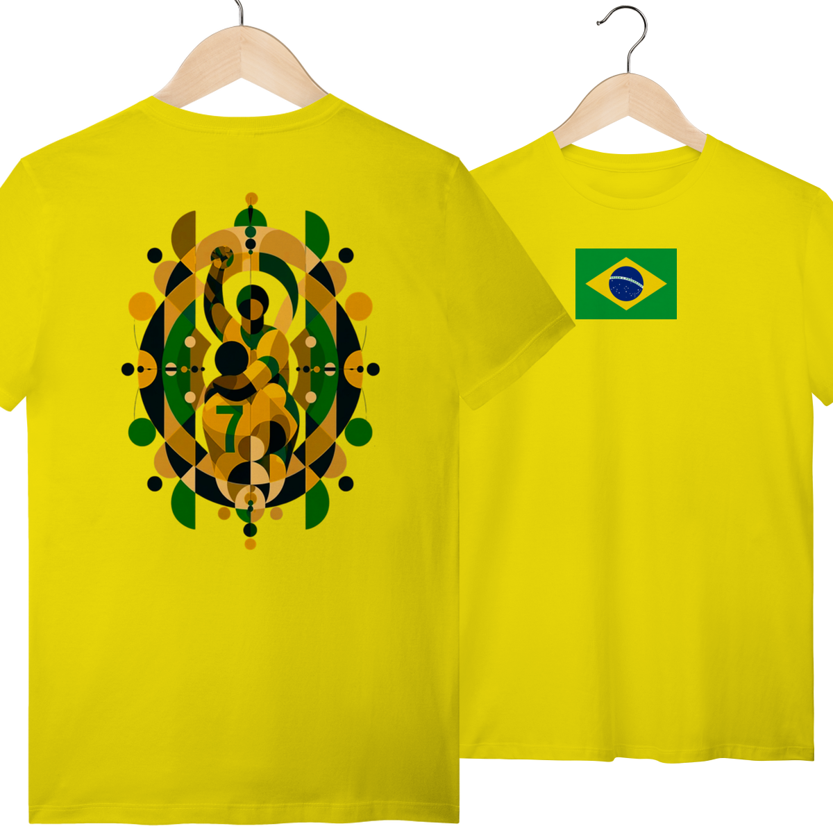 Nome do produto: Camiseta Brasil 1970 Futebol Arte Abstrata Algodão Quality 