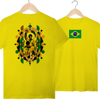 Nome do produto Camiseta Brasil 1970 Futebol Arte Abstrata Algodão Quality 