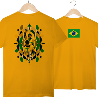 Nome do produto Camiseta Brasil 1970 Futebol Arte Abstrata Algodão Quality 