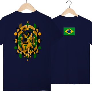 Nome do produto Camiseta Brasil 1970 Futebol Arte Abstrata Algodão Quality 