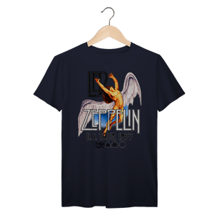Nome do produto Camiseta Led Zeppelin Vintage Tour 1977 Angel Wings Rock Clássico Algodão Prime