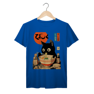 Nome do produto Camiseta Gato Ramen Japonês Anime Vintage Algodão Prime