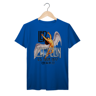 Nome do produto Camiseta Led Zeppelin Vintage Tour 1977 Angel Wings Rock Clássico Algodão Prime