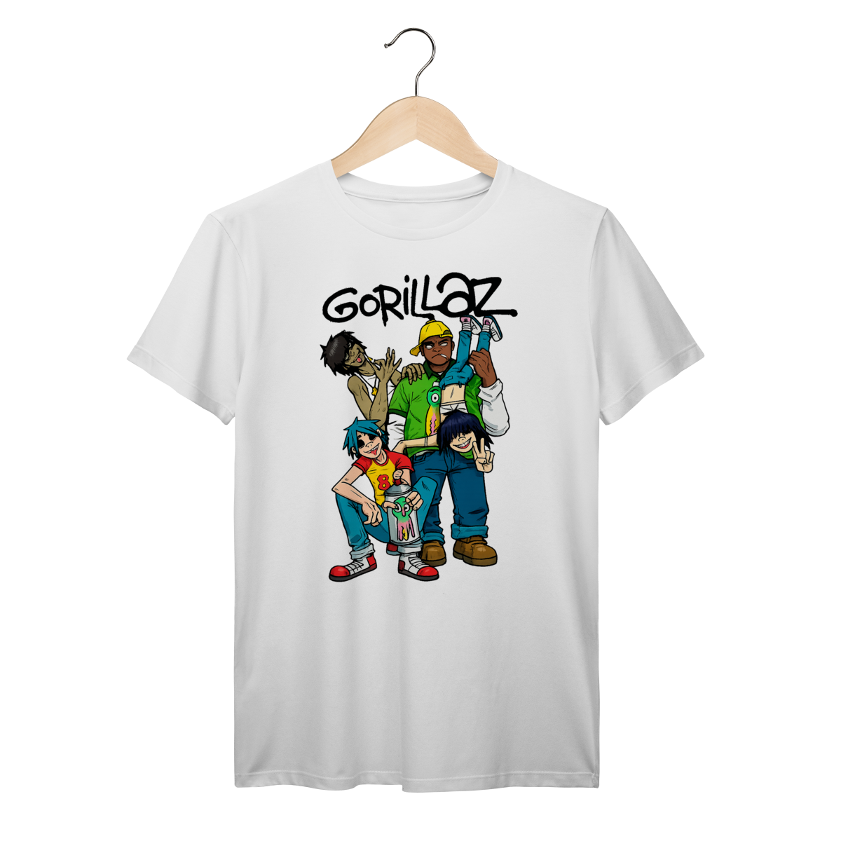 Nome do produto: Camiseta Gorillaz Streetwear Indie Vintage algodão Prime