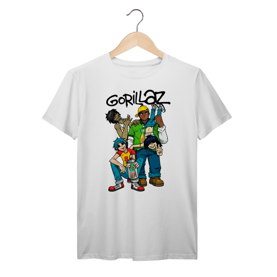 Camiseta Gorillaz Streetwear Indie Vintage algodão Prime