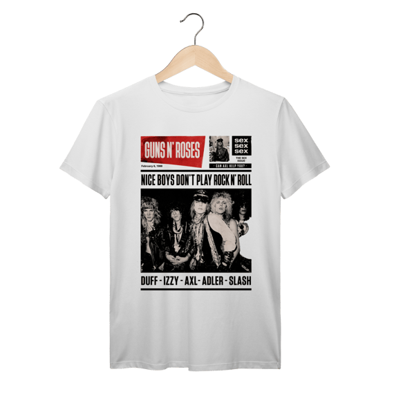 Camiseta Guns N' Roses Vintage Poster 1988 | Rock Hard Rock Retrô Algodão Prime