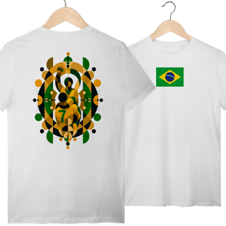 Nome do produto Camiseta Brasil 1970 Futebol Arte Abstrata Algodão Quality 