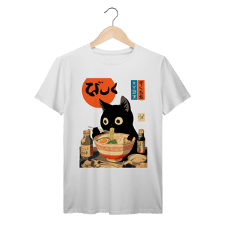 Nome do produto Camiseta Gato Ramen Japonês Anime Vintage Algodão Prime