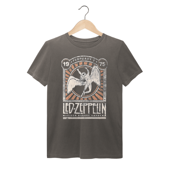 Camiseta Estonada Led Zeppelin Vintage 1975 Madison Square Garden