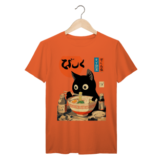 Nome do produto Camiseta Gato Ramen Japonês Anime Vintage Algodão Prime