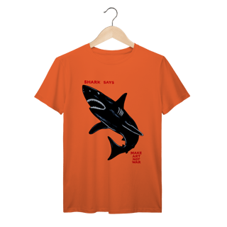 Nome do produto Camiseta John Shark Says Make Art Not War Streetwear Algodão Prime