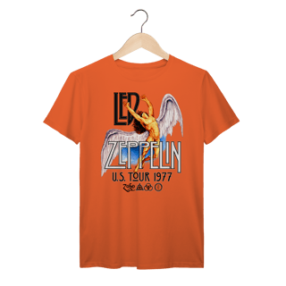 Nome do produto Camiseta Led Zeppelin Vintage Tour 1977 Angel Wings Rock Clássico Algodão Prime
