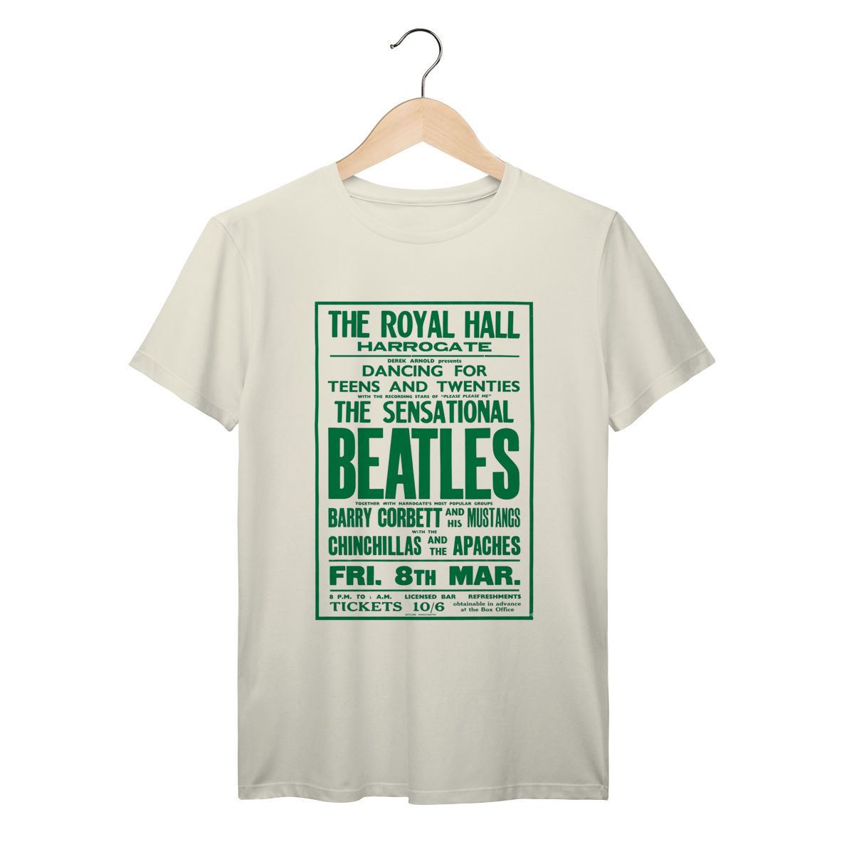 Nome do produto: Camiseta The Beatles em Algodão Prime do icônico pôster Royal Hall 